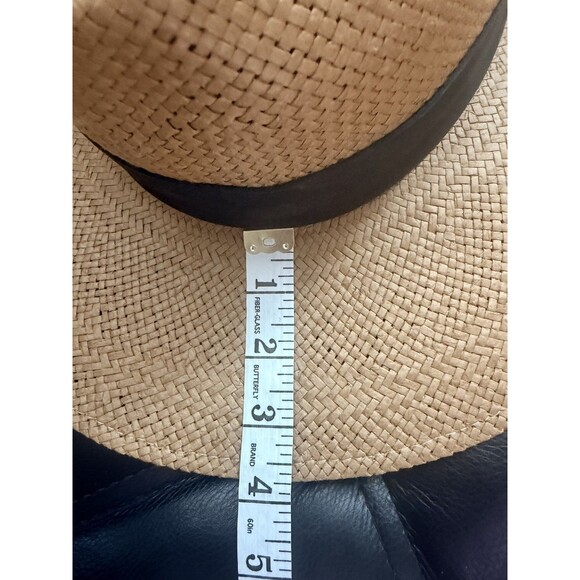Janessa Leone Corbin Brown Straw Fedora Hat Medium 57cm Wide  display picture 1